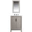 Ensemble de meuble-lavabo de comptoir en marbre blanc Carrara Elizabeth de 24 po avec miroir Elizabeth-2074134813