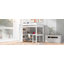 Lit mezzanine double avec bureau et tablette
