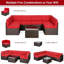Emilienne 7 Piece Rattan Sectional Seating Group with Cushions-1116309141-1116309136