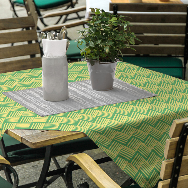 Rayures nattes classiques Nappe, Vert/jaune
