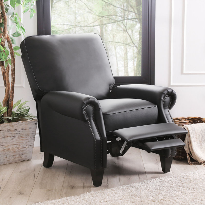 Fauteuil inclinable manuel en similicuir de 33,6 po Hoopeston, Similicuir noir