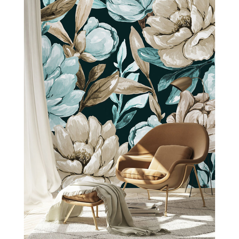 Peel & Stick Floral Wall Mural, 100" W x 8.33" L