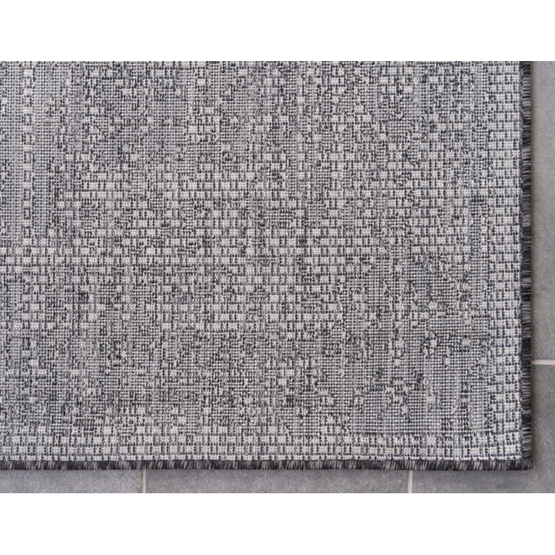Cowart Oriental Charcoal Grey Area Rug, Rectangle 5'1" x 8'