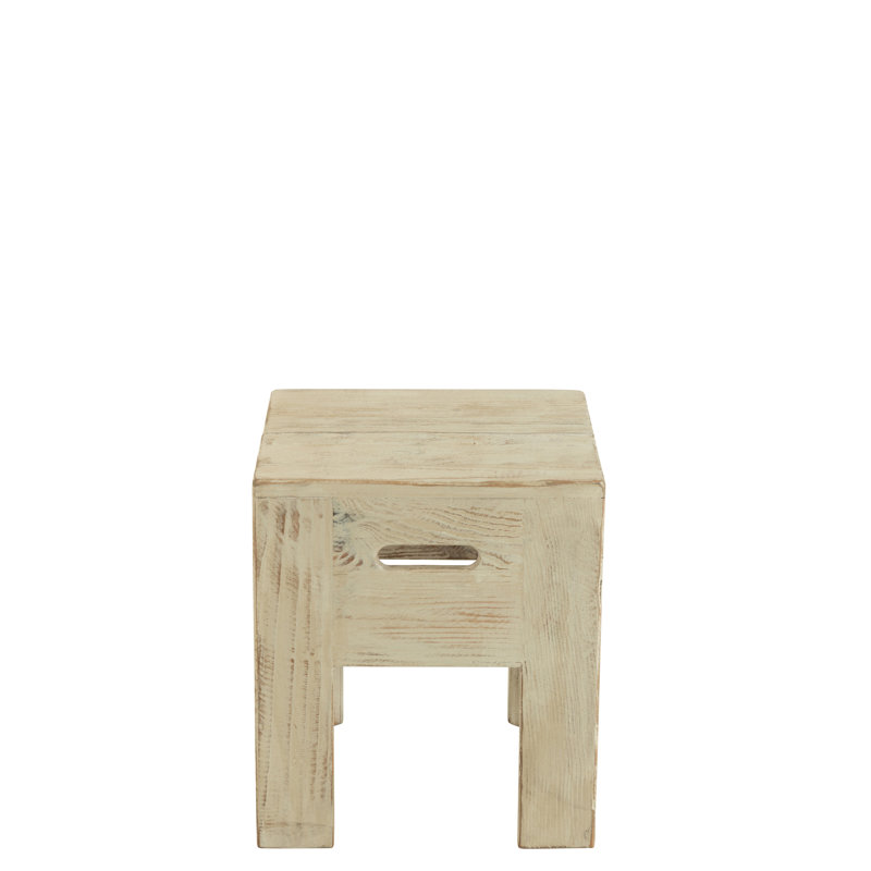 Spring / Summer 2024 Solid Wood Accent Stool, White