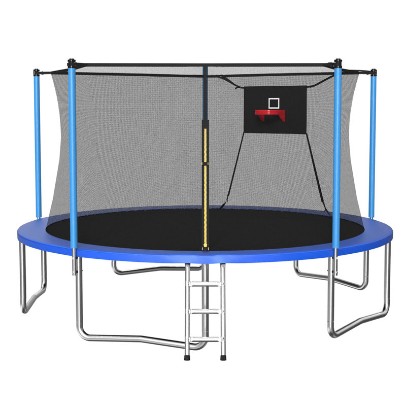 Trampoline 14 pieds, trampolines de sport avec filet d'enclos, trampolines récréatifs pour l'extérieur intérieur