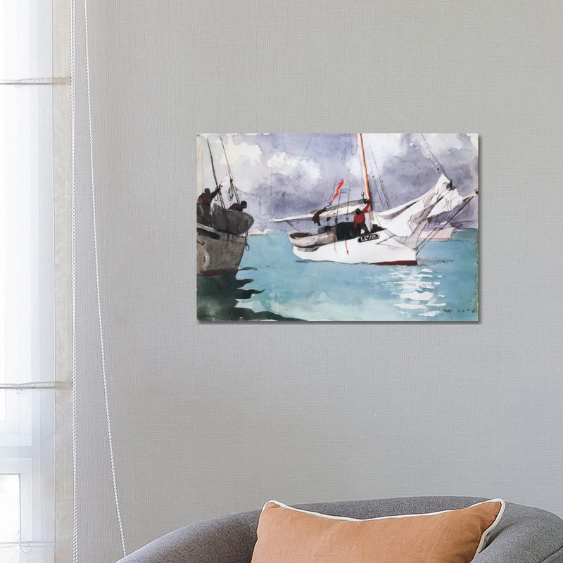 Fishing Boats, Key West, 1903 by Winslow Homer - 1 Piece Wrapped Canvas Painting, 66.04 cm H x 45.72 cm W