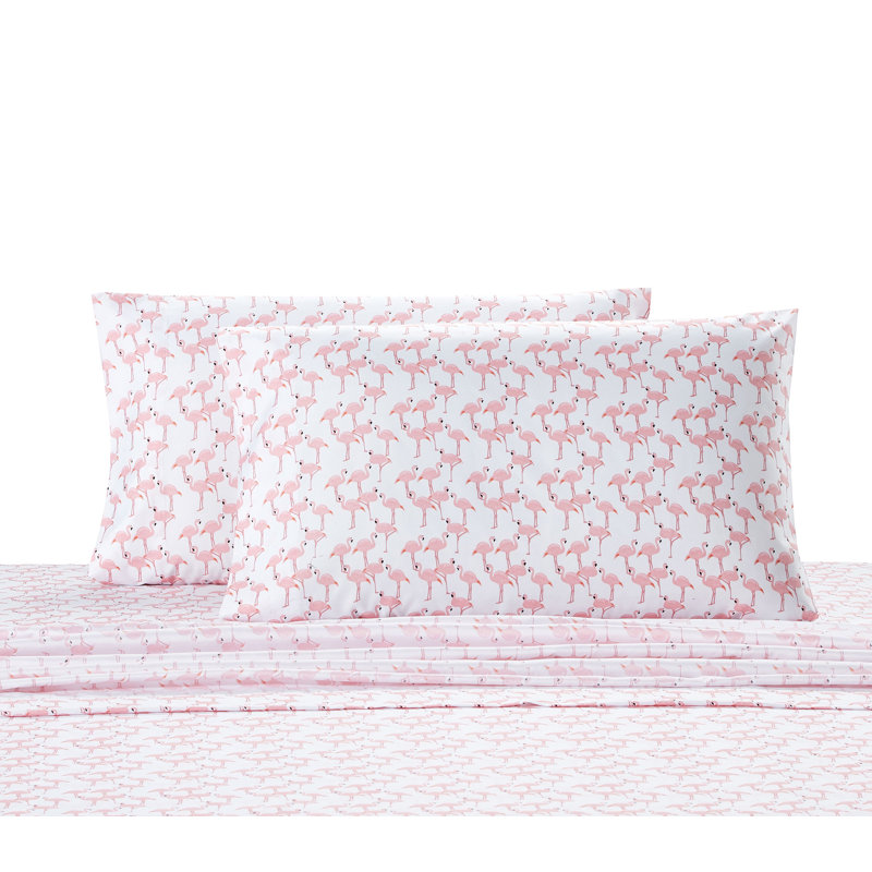 Ensemble de draps en microfibre Wilder Flamingo, Très grand