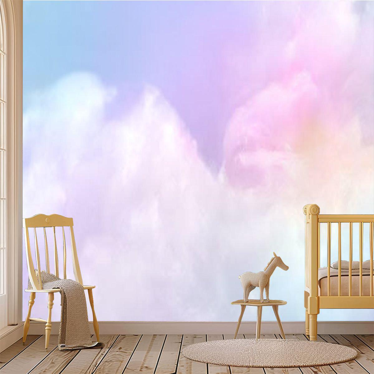 Ivy Bronx Peel and Stick Wallpaper Wall Mural Cloud series Colorful ...
