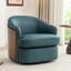 Faux Leather Swivel Barrel Chair-96441029
