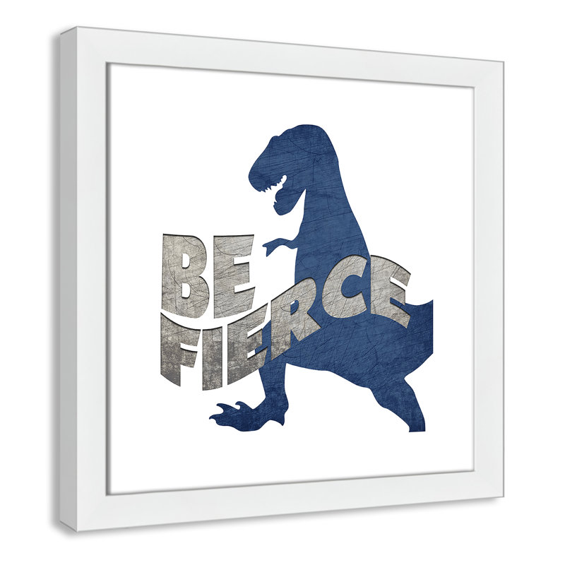 «Be Fierce be Brave», art encadré, H 18 po x l 18 po x P 0,6 po, Cadre blanc