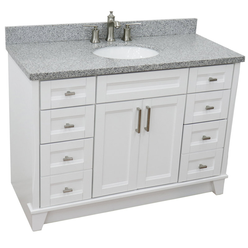 Ensemble de meuble-lavabo simple 49 po Abdijabar, Mable grise