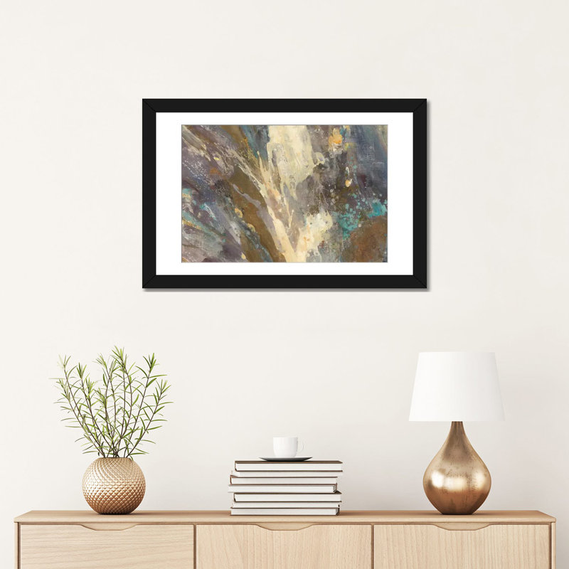 «By The Water's Edge», reproduction d'art sur toile tendue, H 16 po x l 24 po x P 1 po, Papier d'art encadré noir, Blanc