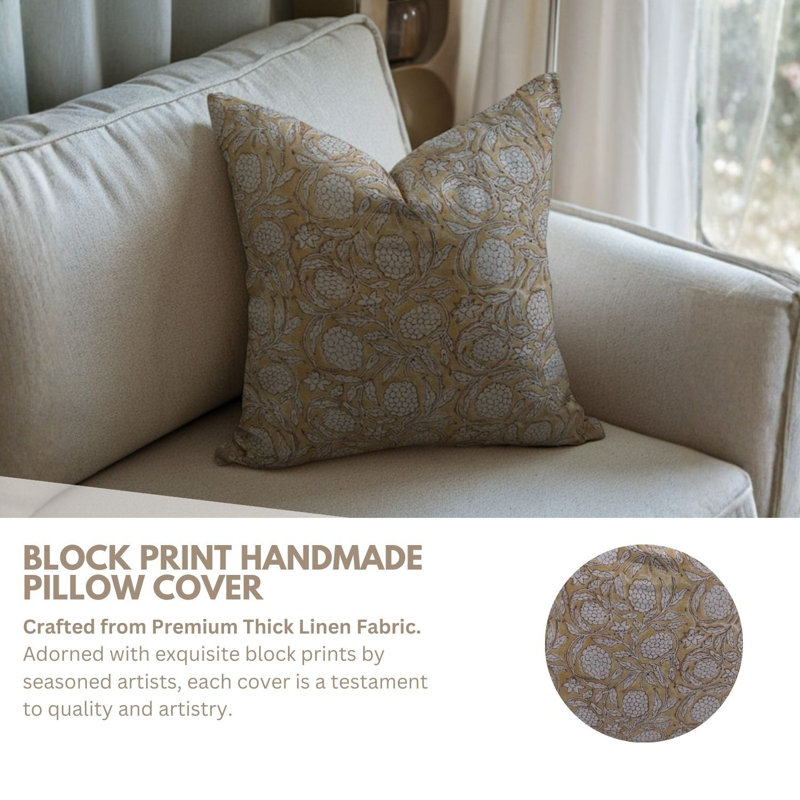 Linen Pillow Cover, 26" x 26", Yellow