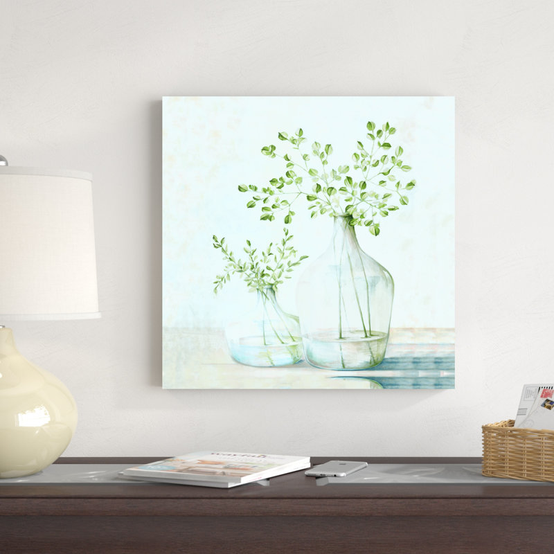 Vases avec verdure, H 20 po x l 20 po