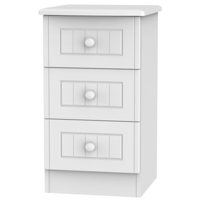 Fully Assembled Saxena 3 Drawer Bedside Table