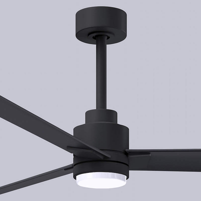 Alessandra - Three Blade Transitional Ceiling Fan -LED, Matte Black, Matte Black, 72"