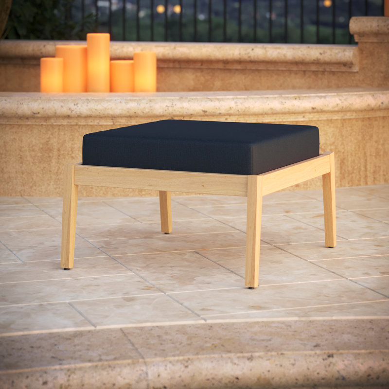 Sunbrella® Outdoor Seat Pad/Ottoman Cushion, Canvas Navy Sunbrella® Canvas
