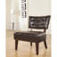 Fauteuil d'appoint capitonné en cuir mélangé avec sièges surdimensionnés, brun-1342137975