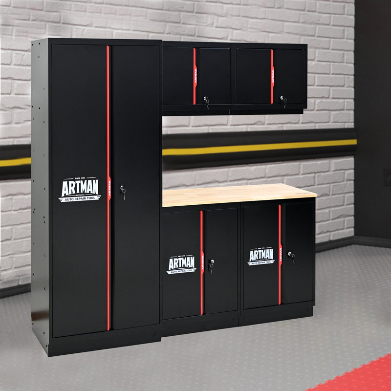 Steel Filing Cabinet With Compartments For Office Use, Storage, File Storage, Archives, And High and Low Cabinets--Black&Red