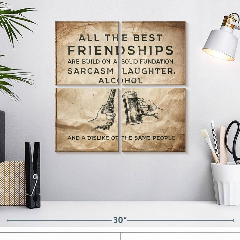 Citation alcoolisée «Tergel Sarcasm Laughter», H 18 po x l 18 po