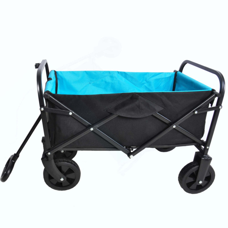 Mini chariot de plage pliable, Noir / Bleu