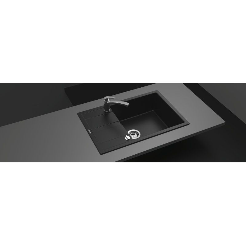 Schock Single Bowl Inset Kitchen Sink, Nero