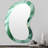 Green Soft Fractal Spirals II - Abstract Spirals 3D Shapes Irregular Modern Large Wall Mirror-2024921965