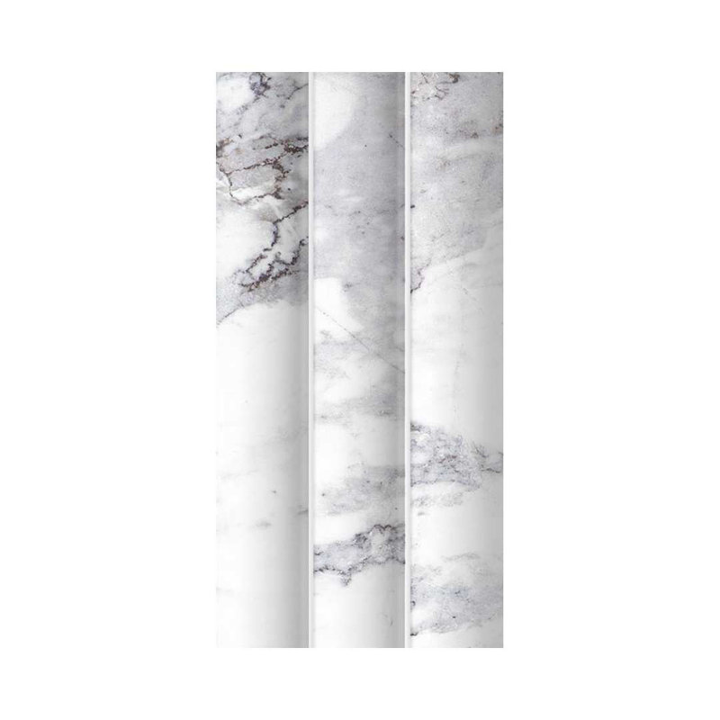Lyrical 4.5" x 9" Matte Porcelain Fluted Wall Tile, Creta