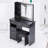 37" Left Drawer Desktop Vanity Table + Cushioned Stool-976713149