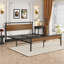 Structure de lit grand lit avec tête et pied de lit en bois - Base de plateforme en acier de style industriel moderne, capacité de 1000 lb, pour matelas de L 84 po x l 63 po, assemblage facile et conception sans bruit