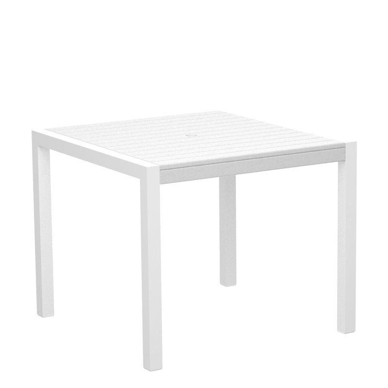 Table de salle à manger POLYWOOD MOD, Bronze texturé, Blanc, L 35,18 po x P 35,18 po