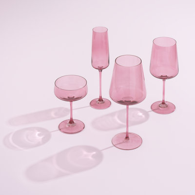 Sidney White Wine Glasses - 17 oz - Set of 4 - Blue Ombre
