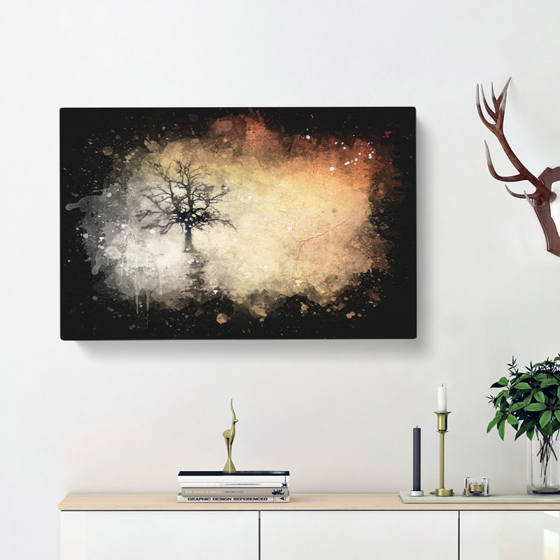 Tree Reflection At Sunset - Wrapped Canvas, 40cm H x 60cm W x 4cm D