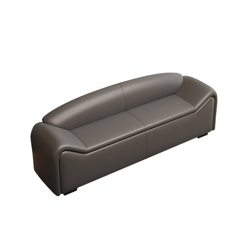Banc rembourré en cuir Cardon, H 23,62 po x l 59,05 po x P 19,68 po, Gris foncé