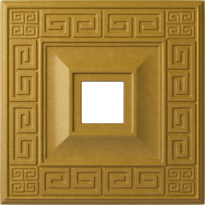 Médaillon de plafond de la station de train Endurathane Kendall, DO 18 1/2 po x P 3 7/8 po x P 1 po (convient aux auvents jusqu'à 3 7/8 po), pot peint à la main de finition crème