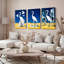 Ensemble de 3 tableaux abstraits sur toile tendue représentant des aigrettes-286886707