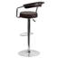 Tabouret de bar contemporain en vinyle réglable en hauteur avec accoudoirs et base en chrome-111236763-19920409-111236762
