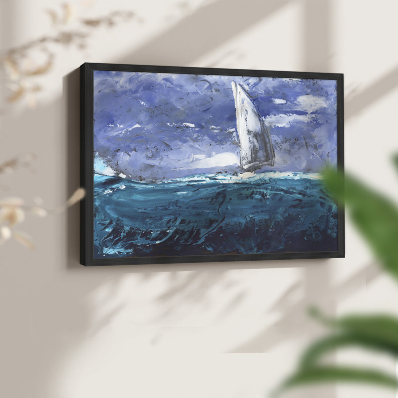 «Sail Ho I», reproduction encadrée, Noir, noir, noir, noir, H 16 po x l 20 po