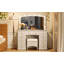 Coiffeuse luxueuse avec 10 ampoules Hollywood, 3 modes d'éclairage couleur, une coiffeuse classique avec tabouret rembourré et 9 tiroirs de rangement pour la chambre à coucher, blanc