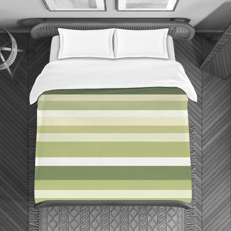 Housse de couette en microfibre , Vert clair / Gris, Housse de couette pour grand lit