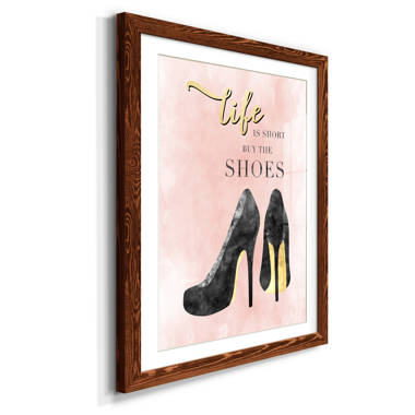 Stupell Industries Glam High Heel Shoe Fashion Book Stack Cheetah On Canvas  by Madeline Blake Print