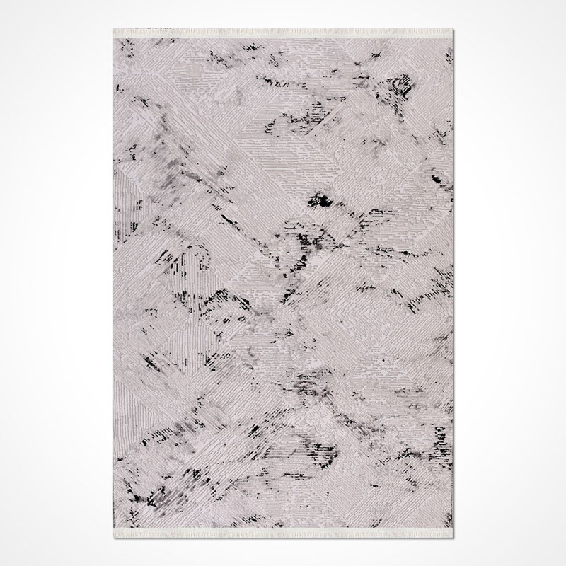 Tapis beige moderne lavable à la machine, Rectangle 2 pi 8 po x 5 pi