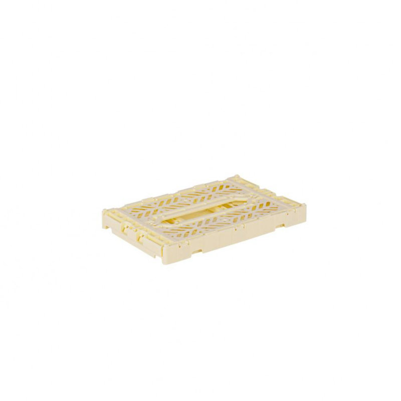 Foldable Plastic Crate, Collapsible Storage Bin to Organize Your Rooms, Collapsible Utility Crate, Cream