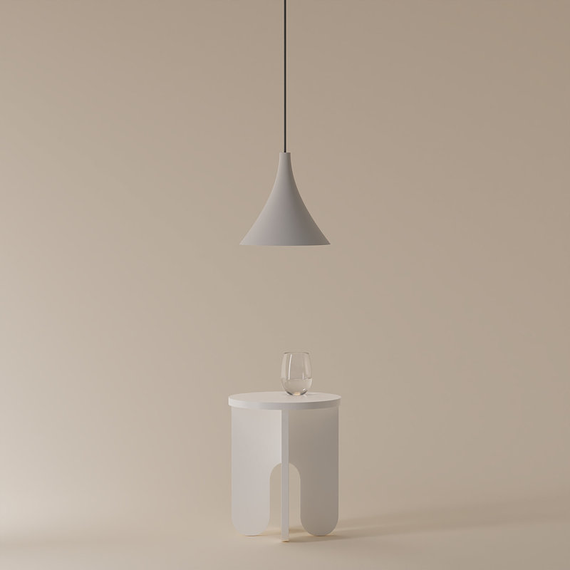 Gota Pendant Light, Stone, Black, 20" H x 9.84" W x 9.84" D