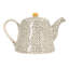Théière en grès moucheté avec accents plaqués or