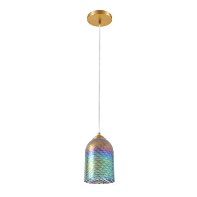 Earnstine 1 - Light Single Mini Glass Teardrop Pendant