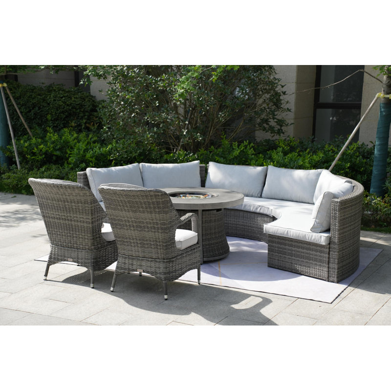 Areefa 8 - Person Patio Conversation Set with Cushions