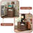 18'' W Nightstand With Charging Station, Wood End Table With 2 Drawers, Brown-8091652