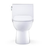 TOTO Redington One-Piece Elongated 1.28 GPF WASHLET+ and Auto Flush Ready Universal Height Toilet with CEFIONTECT and SS234 SoftClose Seat, Cotton White - MS672234CEFG#01