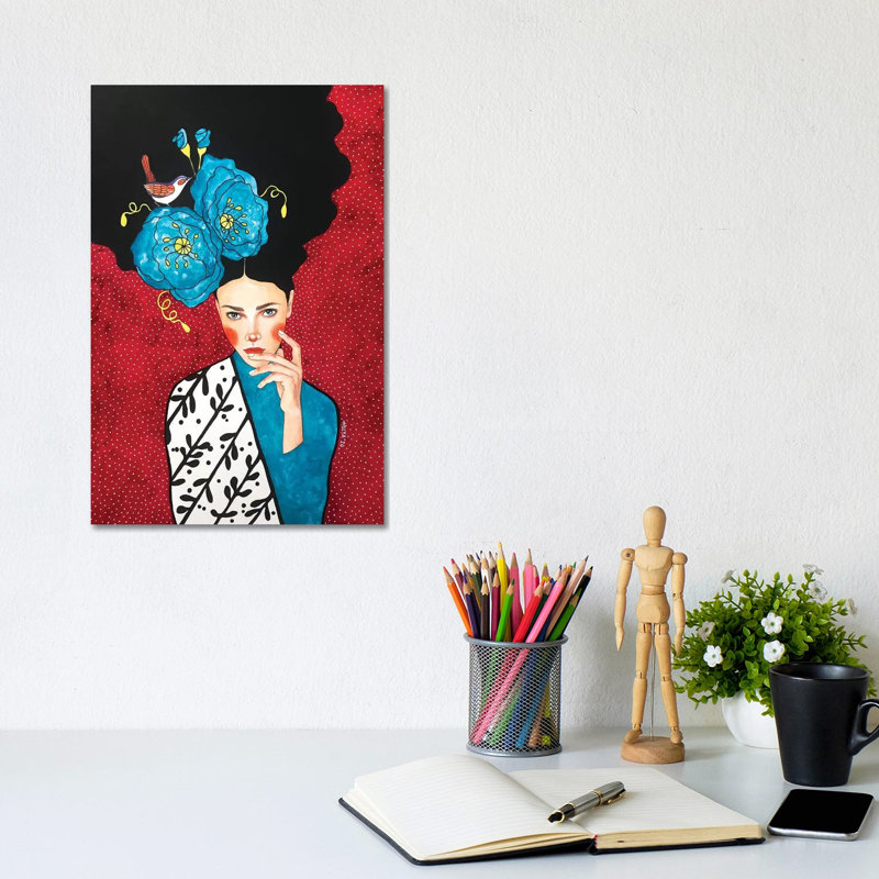« No Words left » par Hülya Özdemir-impression d’art graphique, H 12 po x l 8 po x P 0,75 po, Toile tendue, Pas de tapis